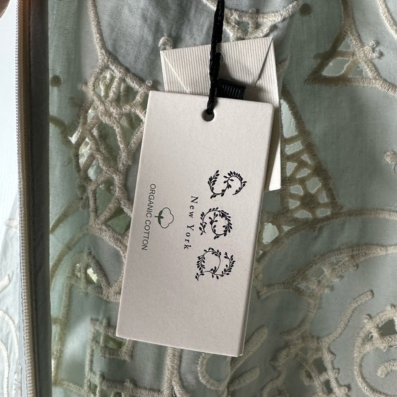 NWT SEA NY Blaire Shell-Embellished Broderie Anglaise Cotton Midi Dress Size 6 - Picture 7 of 9